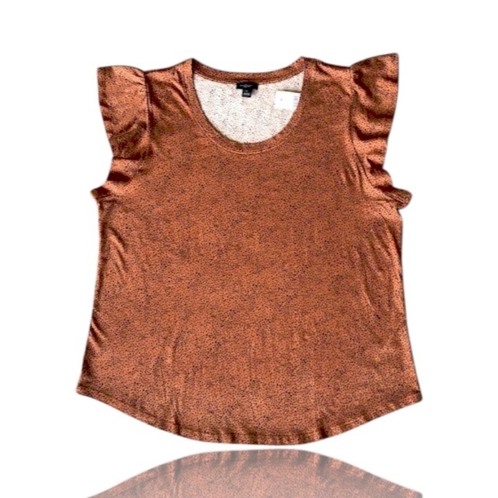 Ann Taylor Factory Burnt Orange Leopard Print Blouse Size XL